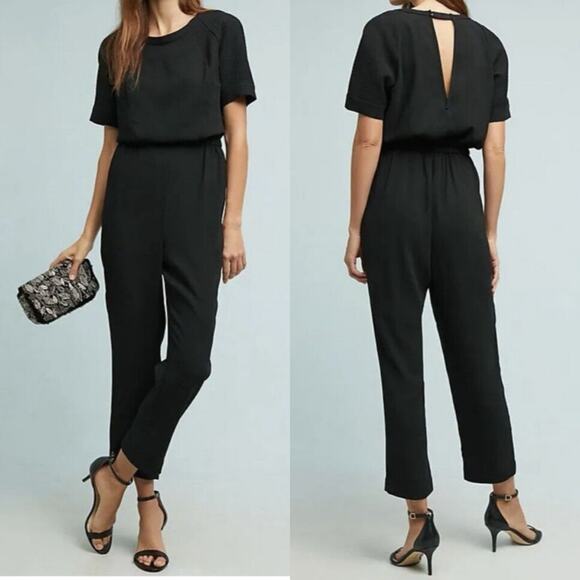 Anthropologie Pants - Anthropologie Cartonnier Allegory Jumpsuit Black Textured NEW size Medium